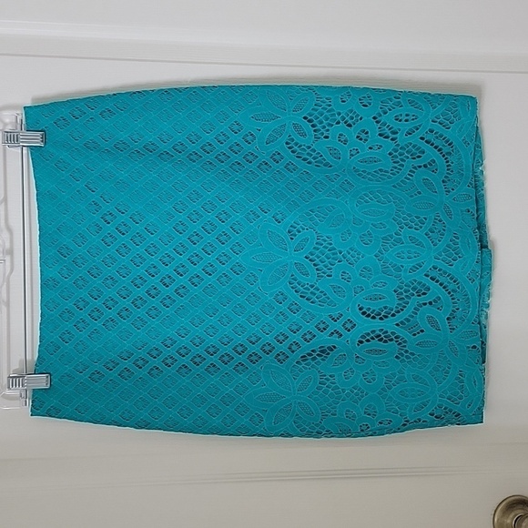 Loft Size 4 Lace Overlay Pencil Skirt, Pristine Condition - Picture 1 of 11